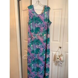 Vintage Lady Blair Watercolor Abstract Dress & Jacket Set – XL/1X NPC‎ Warren PA